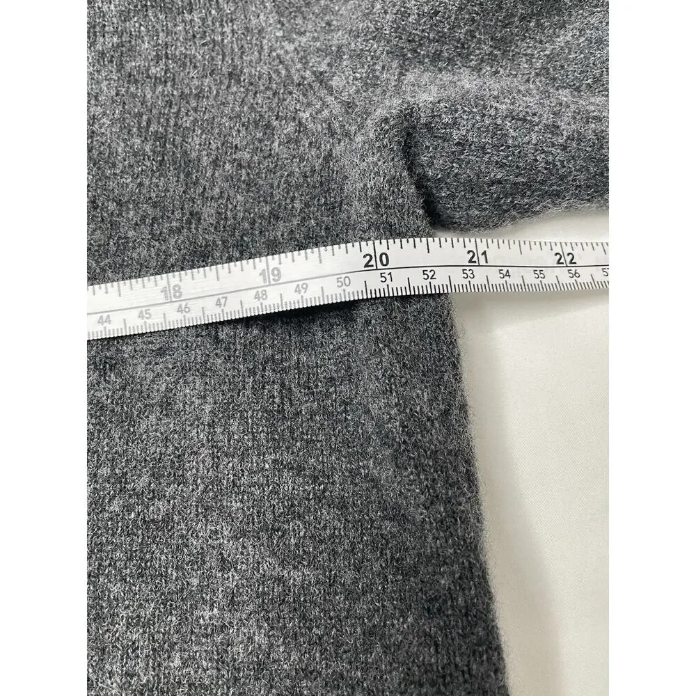 Polo Ralph Lauren Sweater Mens XL Gray 100% Lambswool V Neck Green Pony Logo